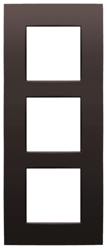 Plaque de recouvrement triple, entraxe de 60 mm, verticale, couleur Niko Intense dark brown coated vue 1