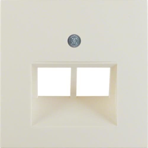Enjoliveur pour prise informatique double Berker S.1 / B.3 / B.7 Blanc, brillant vue 1