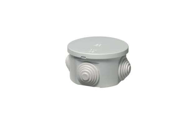 Boîte de dérivation ronde avec 4 passe fils IP44 diamètre 65 x 35 max 20mm vue 1