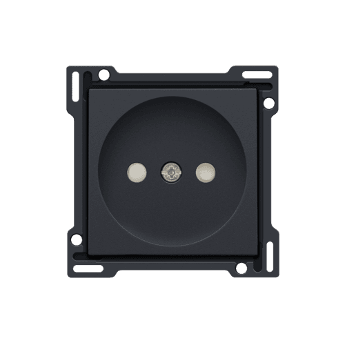 Set de finition pour prise de courant sans terre, avec obturateurs de protection, profondeur d’encastrement de 21 mm, couleur anthracite coated vue 1