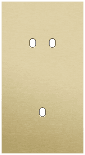 Plaque de recouvrement double, verticale 71 mm d'entraxe, pour une fonction de commutation double et une simple, Niko Toggle alu gold brushed vue 1
