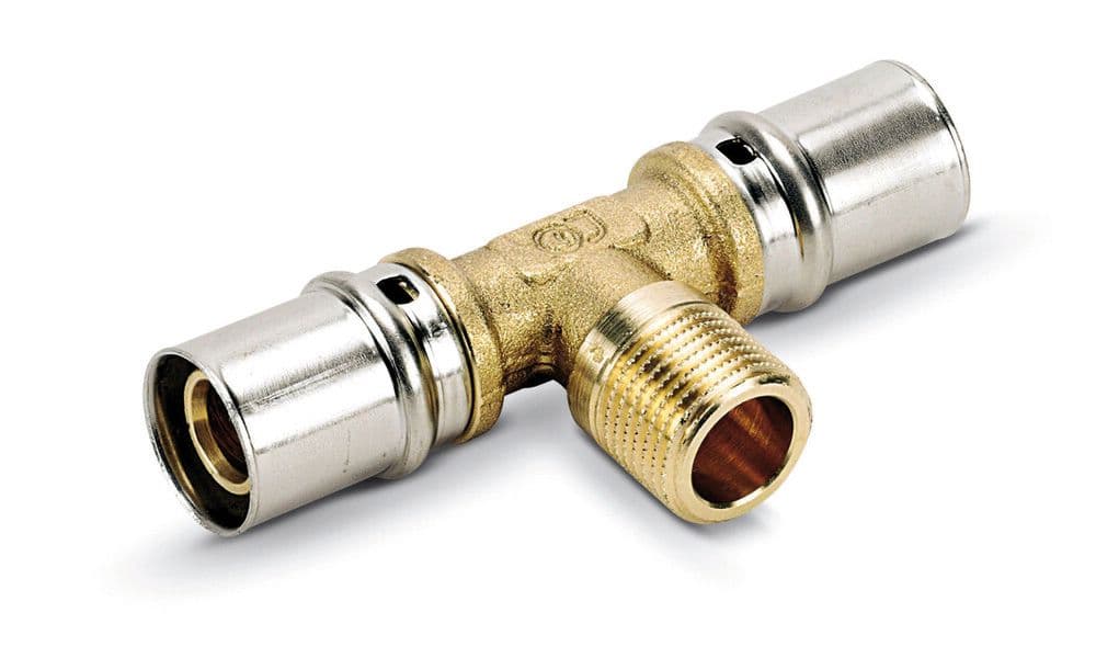 SYSTEMPEX Té tube alu raccord à sertir 16-3/4"M 16 vue 1