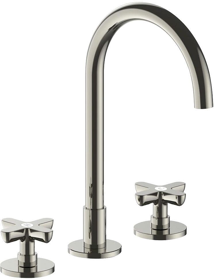 3 TROUS MITIGEUR LAVABO ICONA CLASSIC FANTINI SANS VIDAGE SAILLE 160MM POLISHED NICKEL PVD vue 1