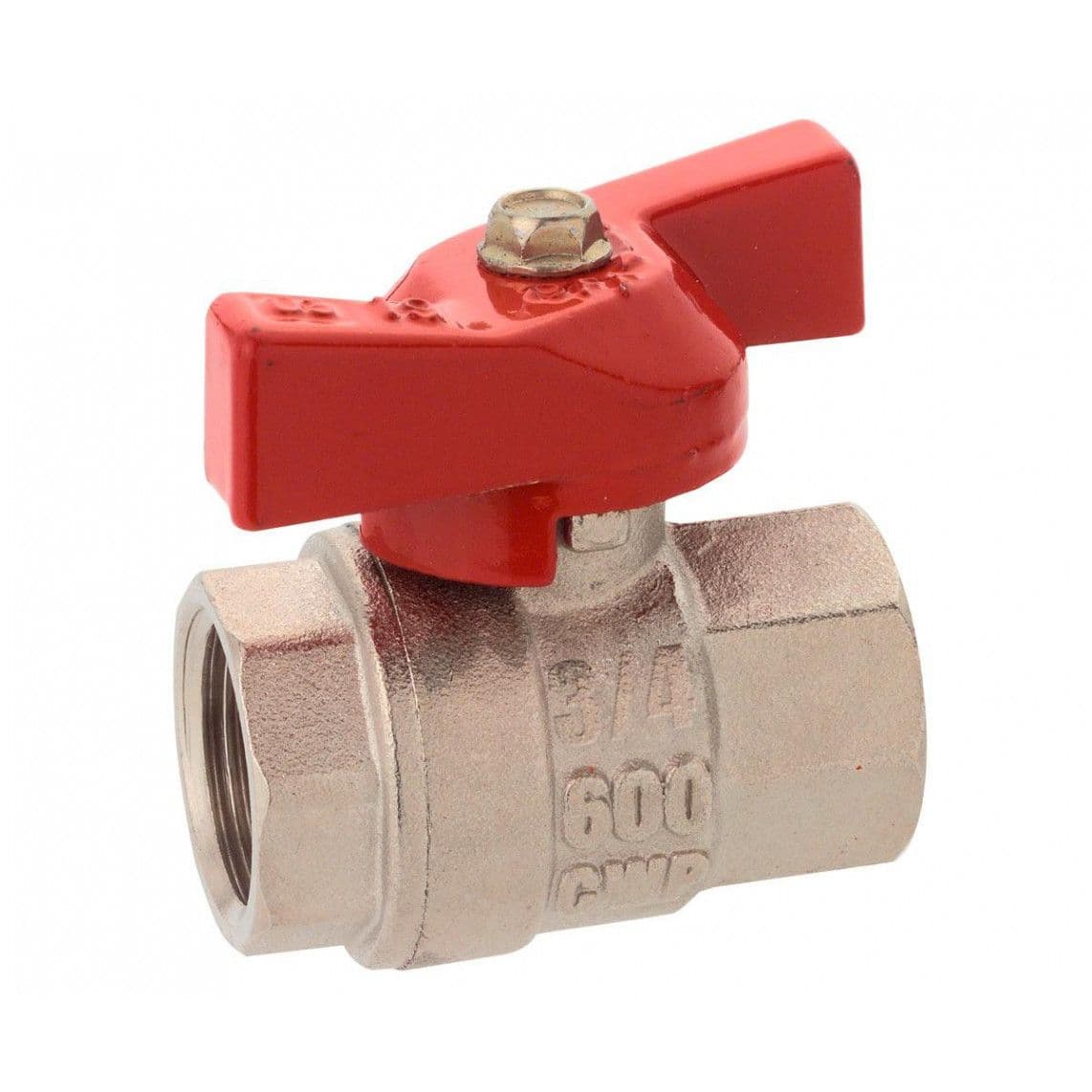 988591755 robinet à sphère, nickelé, 3/4" F, avec Poignée papillon vue 1
