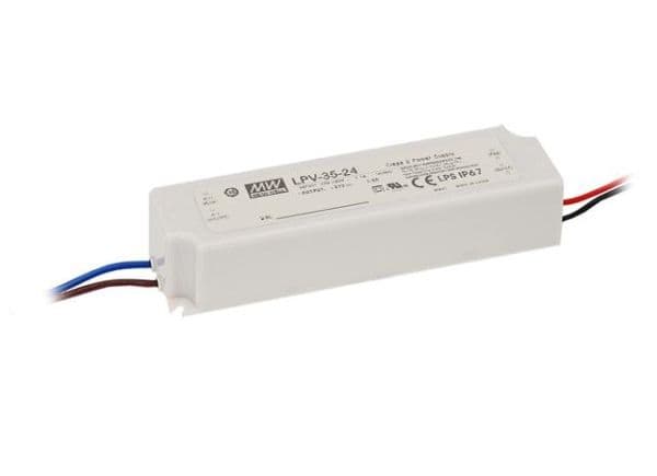 Alimentation Led 24Vdc - 35W 1.5A IP67 148 x 40 x 30mm vue 1