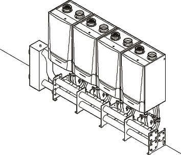 SYSTEME CASCADE PREFAB COMPLET POUR MONTAGE EN LW DE 4X QUINTA ACE 160 REMEHA vue 1