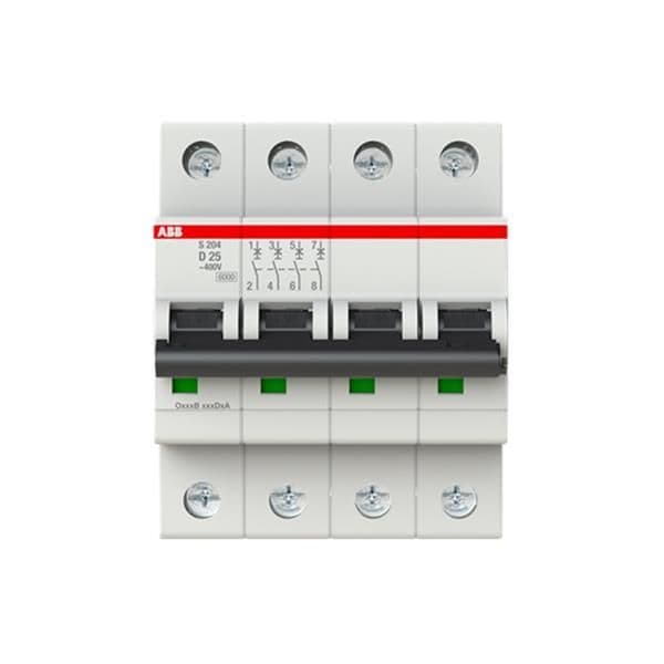 Disjoncteur tétrapolaire 6kA S204 courbe D 25A vue 1