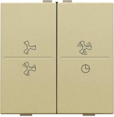 Touche double avec symbole ventilation 0 à 3 pour interrupteur sans fil ou bouton-poussoir 4 boutons vue 1