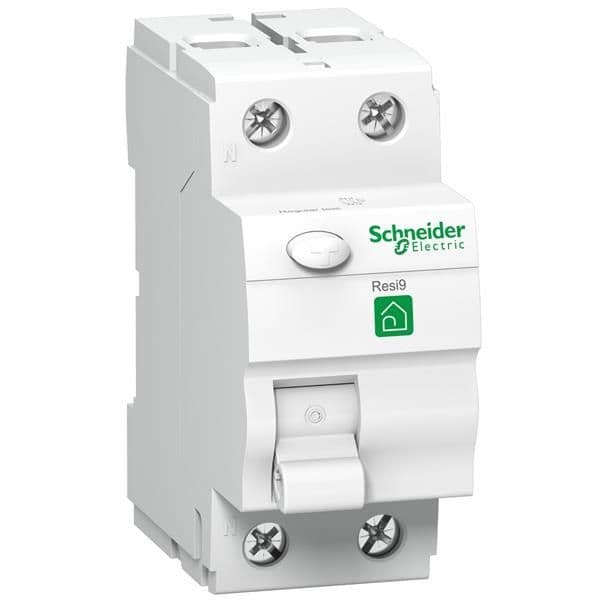 Resi9 interrupteur différentiel 2 pôles 40A sensibilité = 300mA instantané type A vue 1