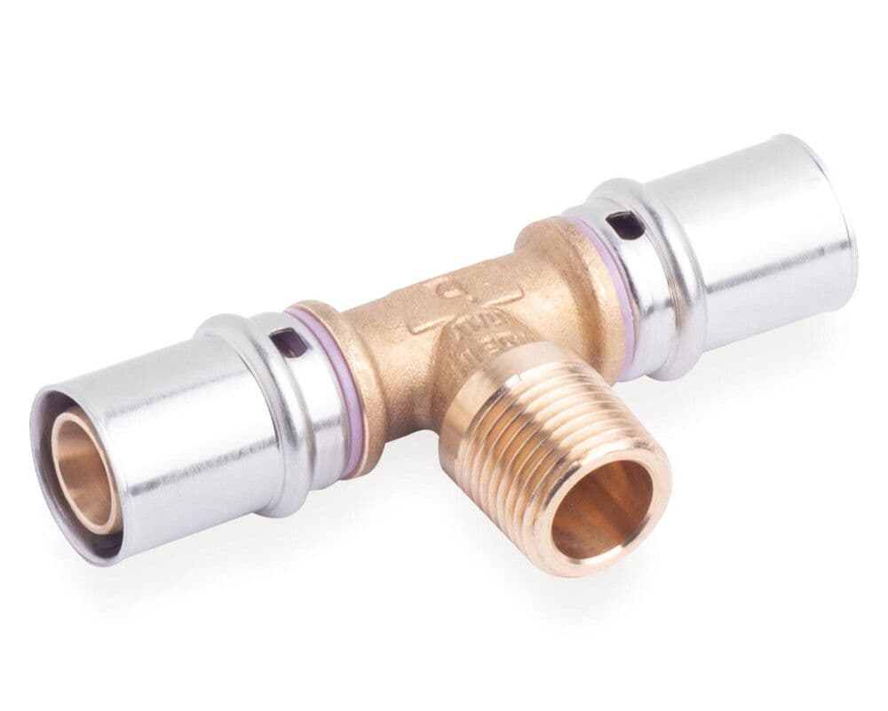 SYSTEMPEX Té tube alu raccord à sertir 16-3/4"M 16 vue 1