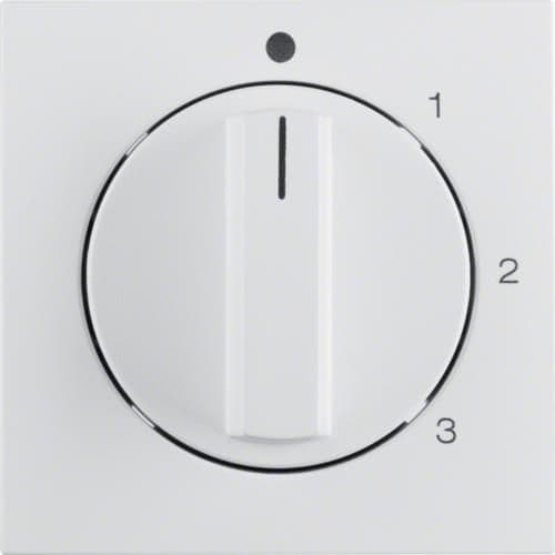 Enjoliveur avec bouton rotatif pour interrupteur 3 paliers avec position 0 S.1 / B.3 / B.7 Blanc p vue 1