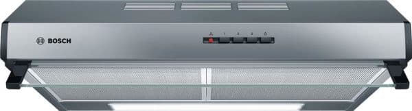 Hotte serie 4 sous-encastrable 60cm, Inox, 3 niveaux, 350m³ / h, 72dB, boutons-poussoirs, 2 PC, Led vue 1