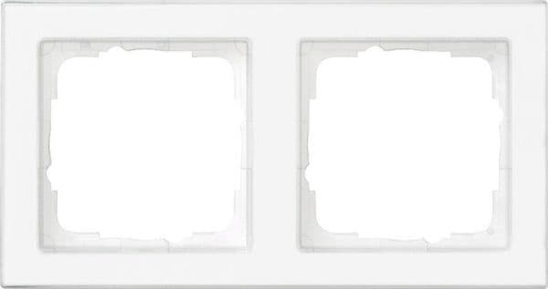 Cadre de finition Gira E2 entièrement inscriptible Blanc satiné transparent / Blanc pur - vue 1