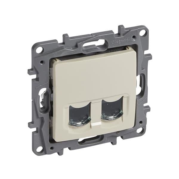 Niloé prise RJ45 double cat6 UTP Crème à vis vue 1