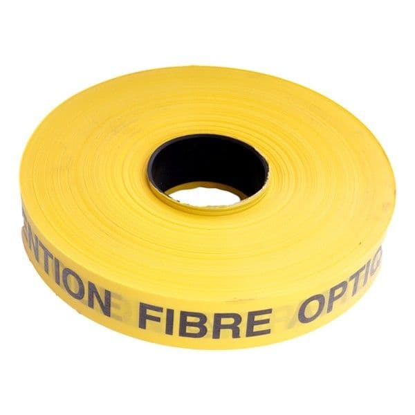 Ruban avertisseur 0,15mm x 40mm x 250m Jaune / Noir ' fibre optique' vue 1