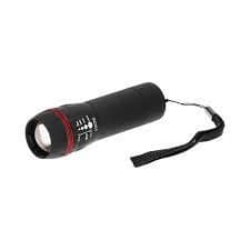 Lampe torche Led COB 1W, 60lm, 3 x AAA (non fournies) portée 30m faisceau zoomable vue 1