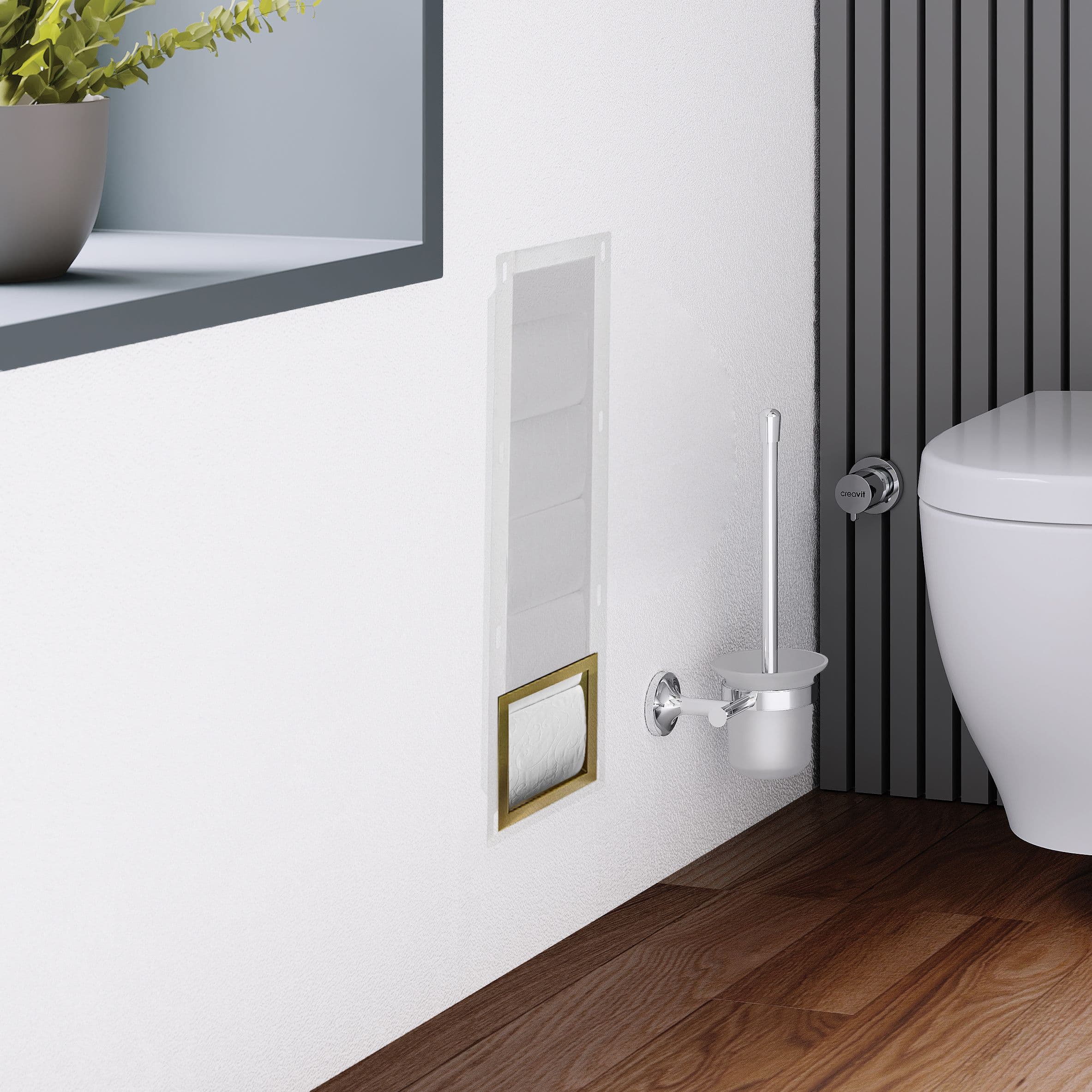 ALONI INSERT SÉPARÉ POUR PORTE-ROULEAU DE RÉSERVE - OR BROSSÉ vue 1