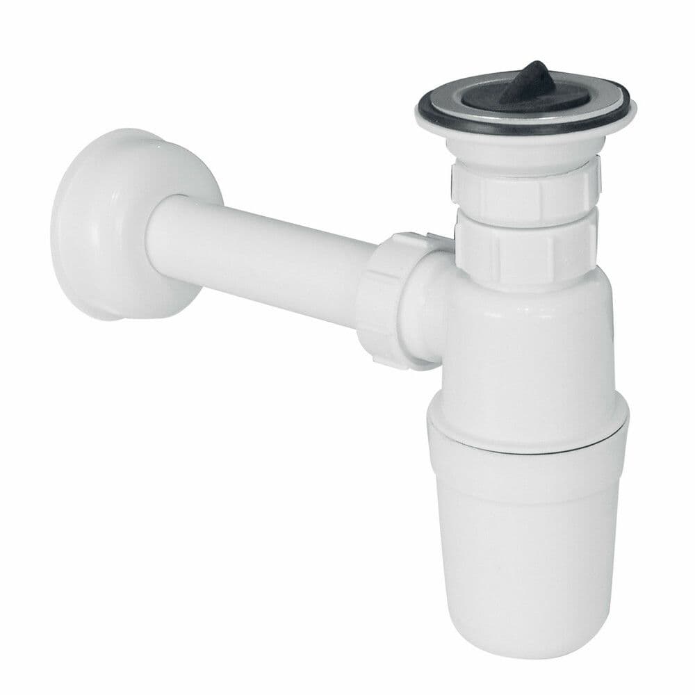 Van Marcke Pro siphon bouteille 6/4" x 40 mm avec bouchon de vidange blanc PP vue 1