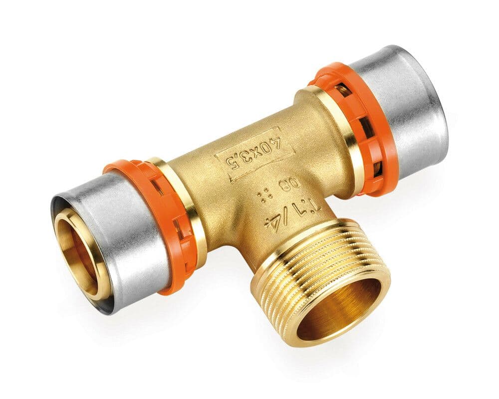 SYSTEMPEX Té tube alu raccord à sertir 40-5/4M-40 vue 1
