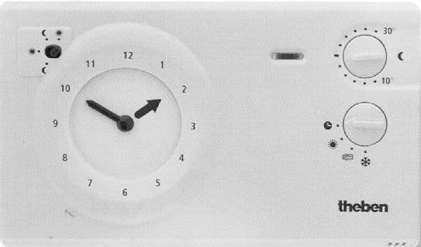 THERMOSTAT D'AMBIANCE PROGRAMMABLE THEBEN RAM725 24H/7JOURS 230V BLANC CLASSE I (1%) vue 1