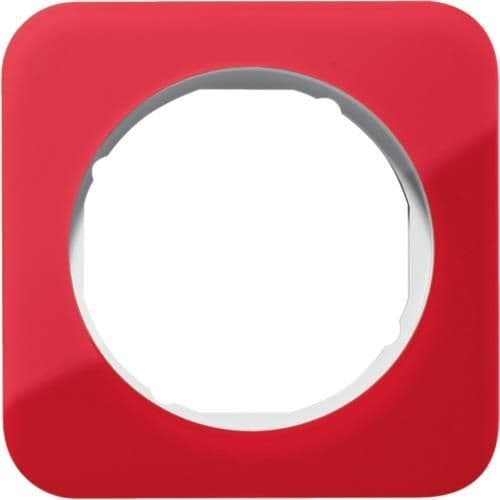 Plaque de recouvrement 1 poste R.1 acryl Rouge transparent / Blanc polaire vue 1