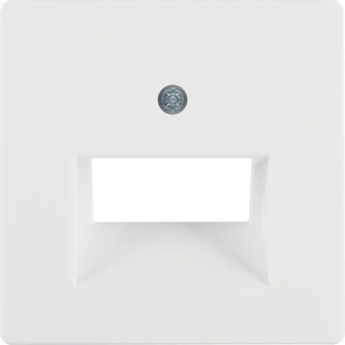 Enjoliveur pour prise informatique double Berker Q.1 / Q.3 Blanc polaire, Velours vue 1