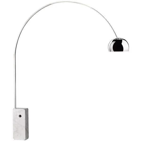 Arco floor lamp E27 70W marble, stainless Steel, Aluminum vue 1