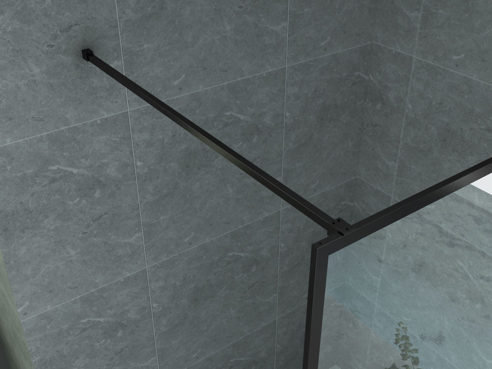 ALONI DOUCHE À L’ITALIENNE AVEC CADRE - 800X2000MM - NOIR MAT-VERRE CLAIR vue 1