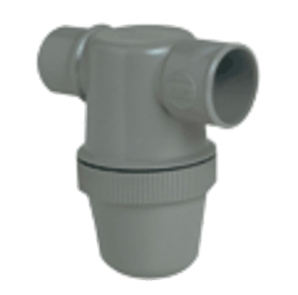 Nicoll siphon bouteille D 32 mm entrée horizontale PVC gris vue 1