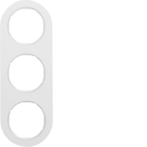 Plaque de recouvrement 3 postes Berker serie R.Classic Blanc polaire, brillant vue 1