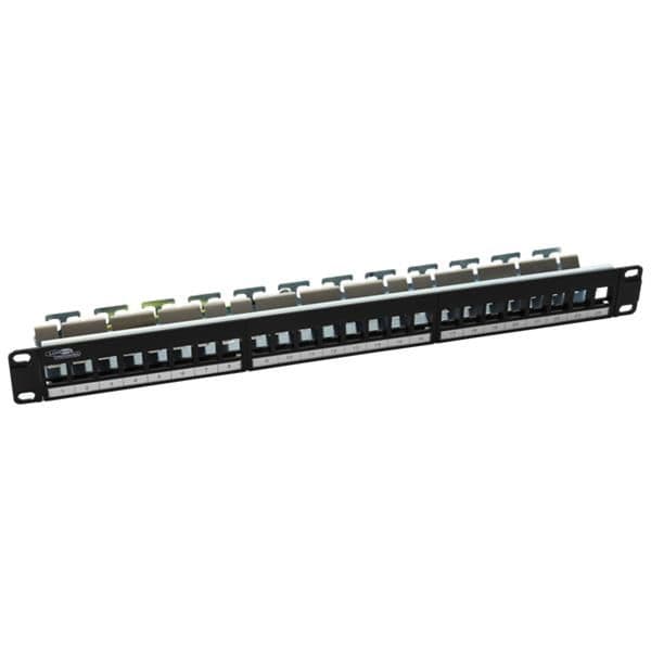Panneau de brassage Keystone 24 ports vide avec support de barre vue 1