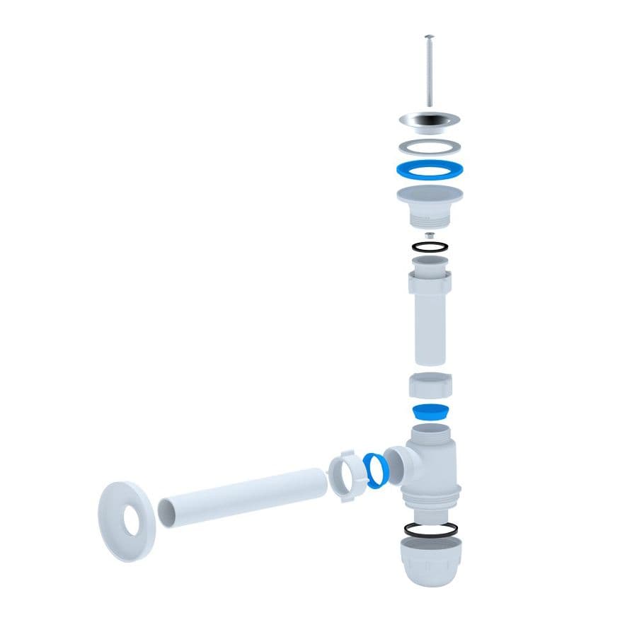 ALONI SIPHON BOUTEILLE POUR LAVABO AVEC CREPINE Ø32MM BLANC vue 1