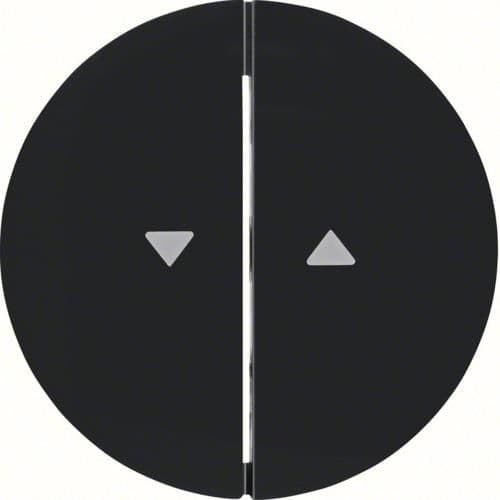 Touche avec symbole flèches Berker R.1 / R.3 Noir, brillant vue 1