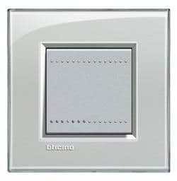 LivingLight - plaque rectangulaire 2 modules Gris givré vue 1