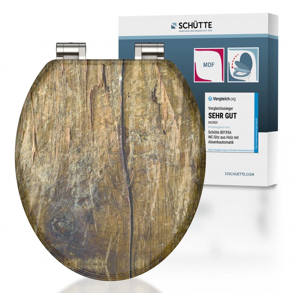 80124 abattant WC en MDF SOLID WOOD, avec frein de chute vue 1