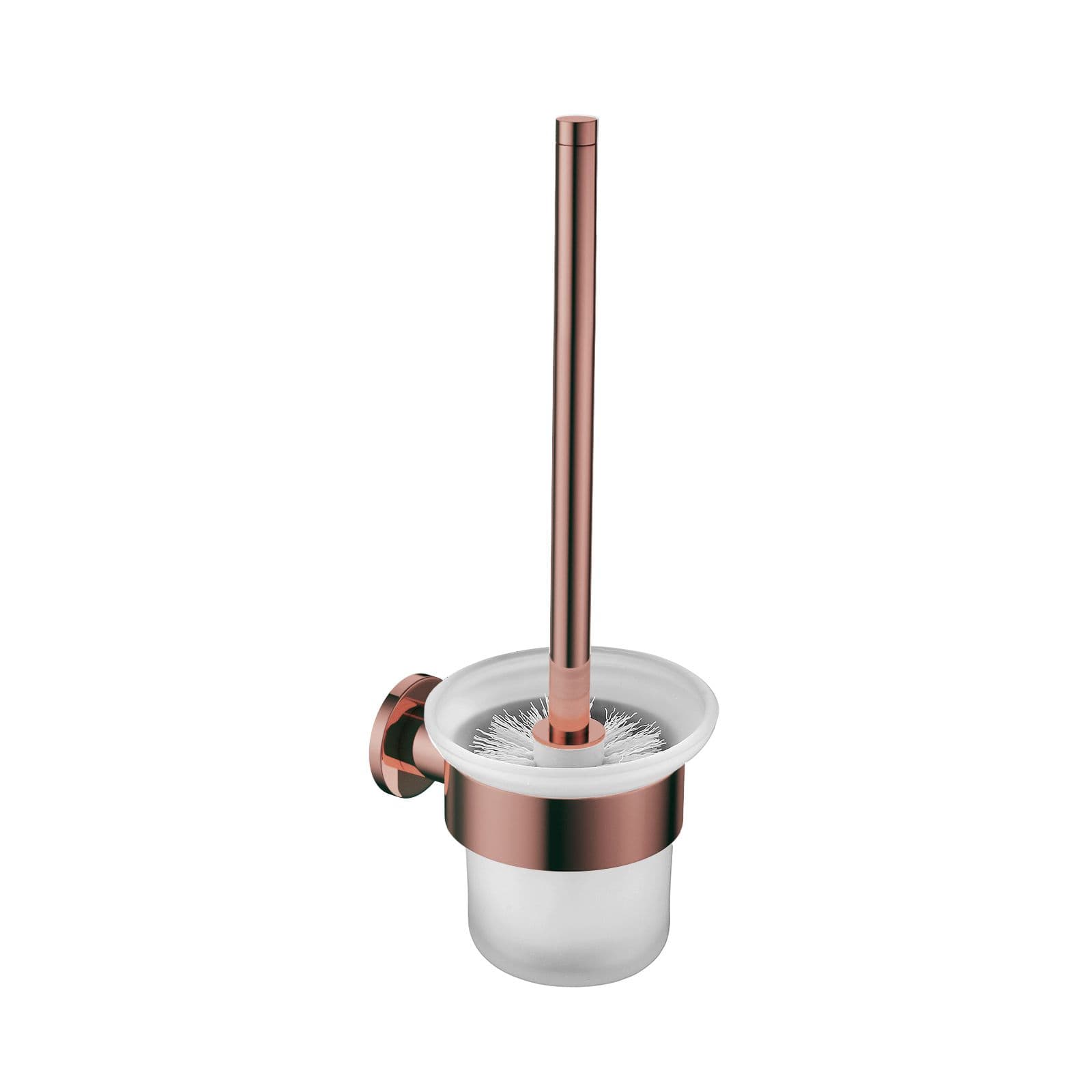 BROSSE DE TOILETTE ALONI AVEC SUPPORT – POT EN VERRE – CUIVRE BROSSÉ vue 1
