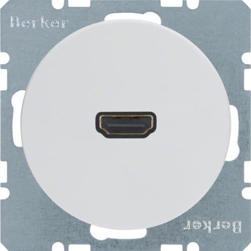 Prise Hdmi Berker R.1 / R.3 Blanc polaire, brillant vue 1