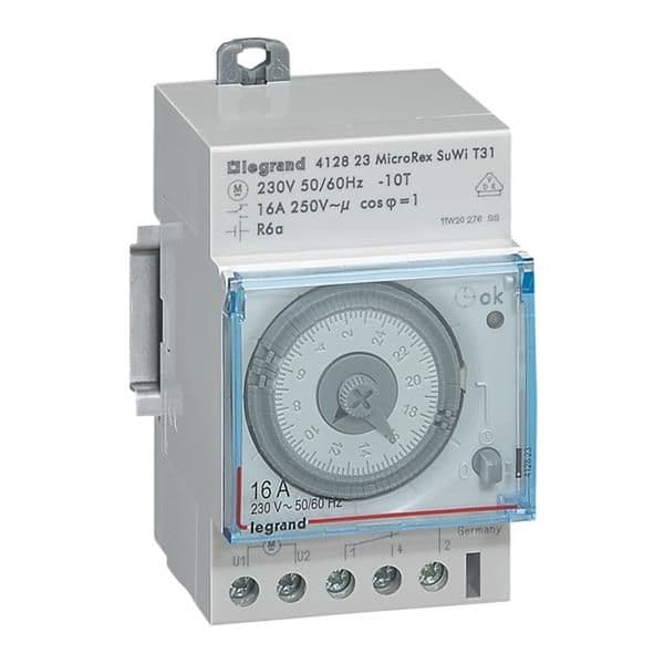 Interrupteur horaire journalier 3 modules 1s 16A - 250V - automatique vue 1