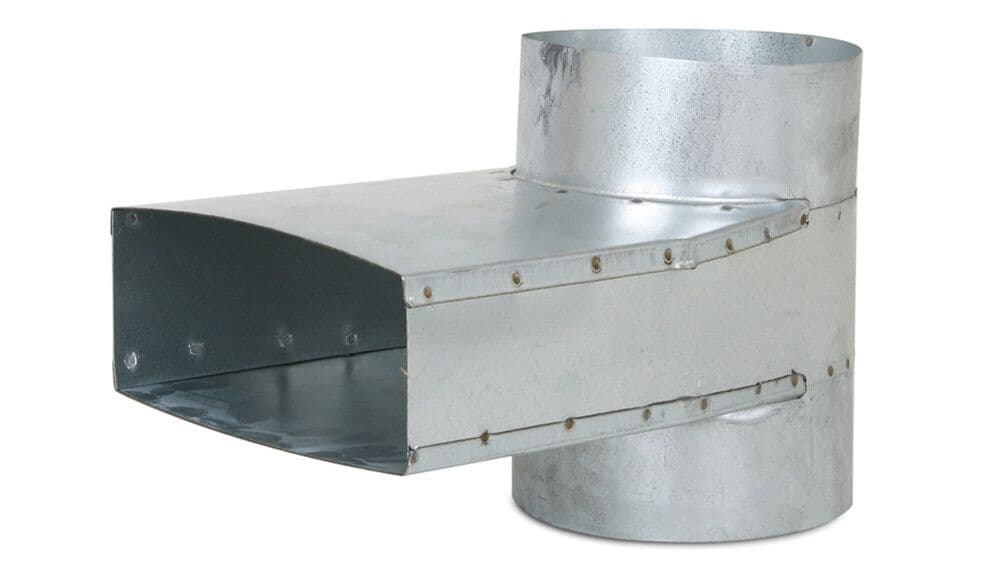 Ventilair TRB2x220-200 piquage vertical 220x80 mm vers rond 2xD200 mm galvanisé vue 1