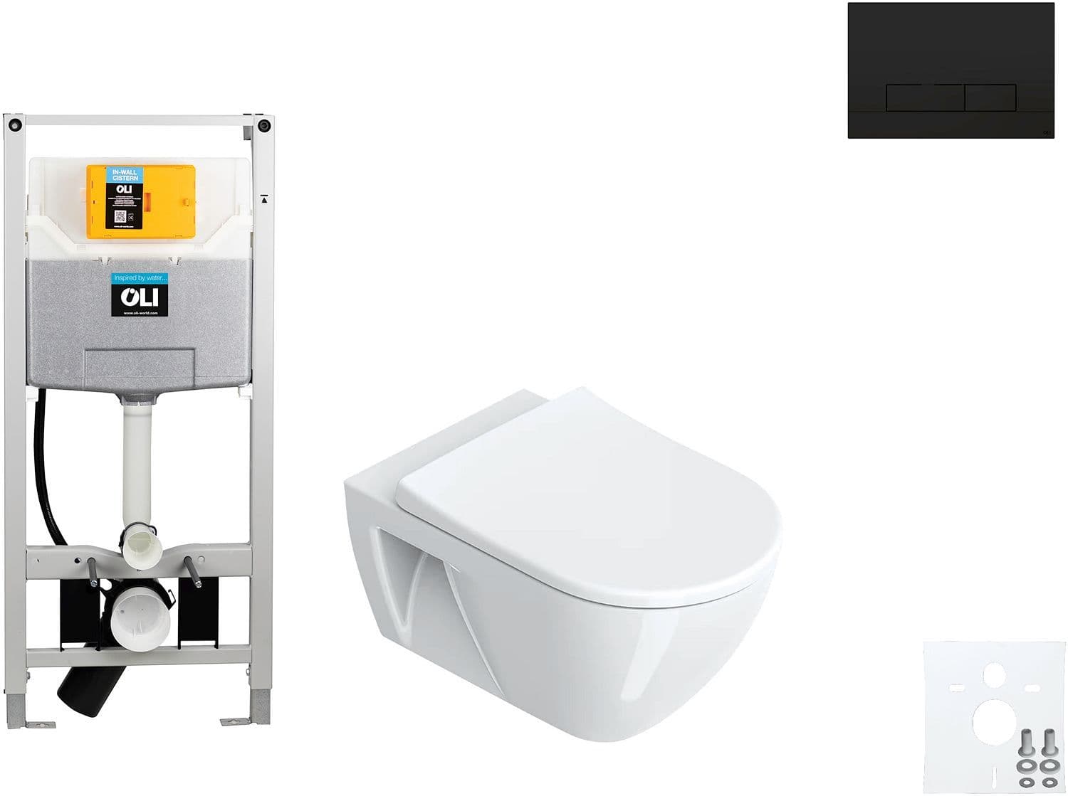 WALLFIX OLI WC SUSPENDU SFERA ECO CATALANO HEAVY SEAT GLAM MAT NOIR vue 1