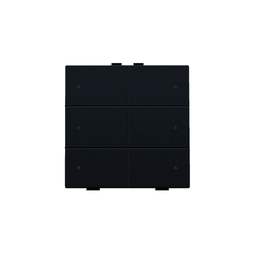 Bouton-poussoir sextuple avec LED pour Niko Home Control, couleur black coated vue 1