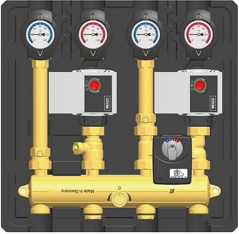 MODULE HYDRAULIQUE COMPACT AVEC 1 CIRCUIT MELANGE ET 1 CIRCUIT NON-MELANGE DN20 REMEHA vue 1