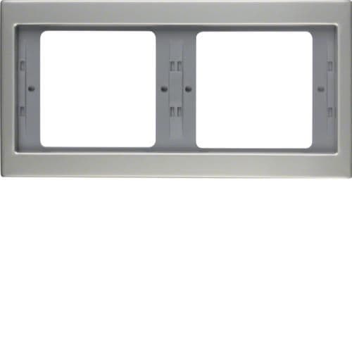 Plaque de recouvrement 2 postes pour montage horizontal Berker K.5 vue 1