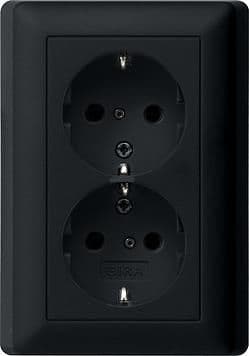 Prise Schuko double 16A 250V~ avec protection renforcée contre les contacts accidentels (Safety vue 1