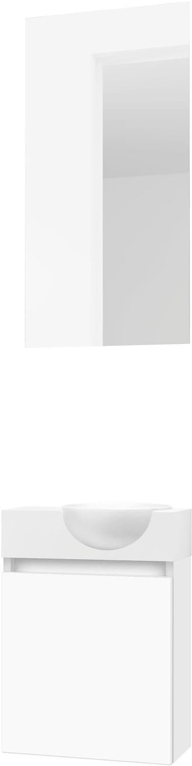 LAVE-MAINS FORM MINI QUO DROIT / 1 PORT/MIROIR BLANC vue 1