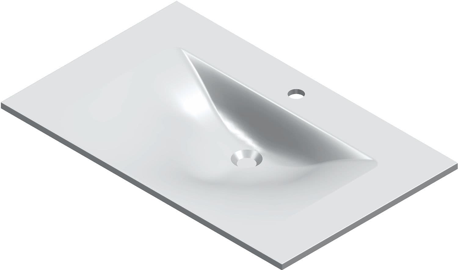 LAVABO BIZZY 60X50CM MARBRE ARTIFICIEL BLANC vue 1