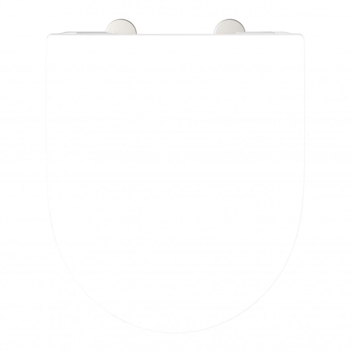 82813 Abattant WC en duroplast WHITE, en forme de D, PRO 6, avec frein de chute et déclipsable vue 1