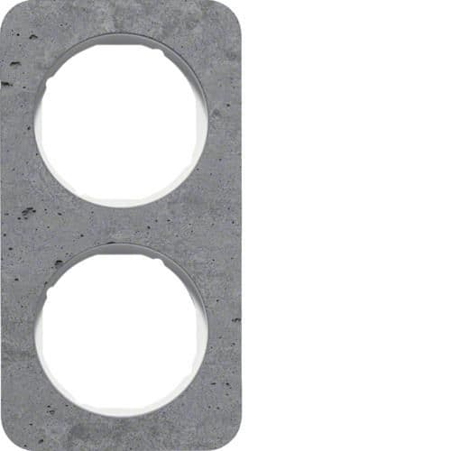 Plaque de recouvrement 2 postes R.1 Béton / Blanc polaire vue 1