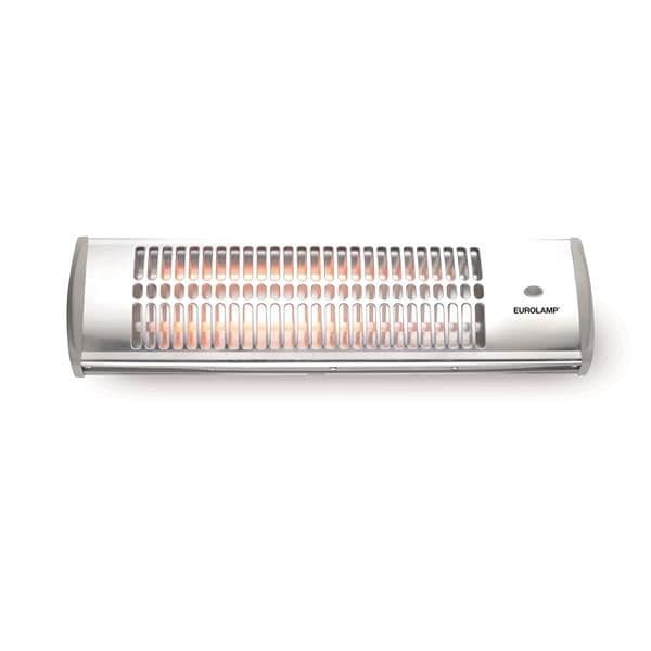 Radiateur mural à quartz pour salle de bain 600 - 1200W IP24 Argenté avec interrupteur à tirette vue 1