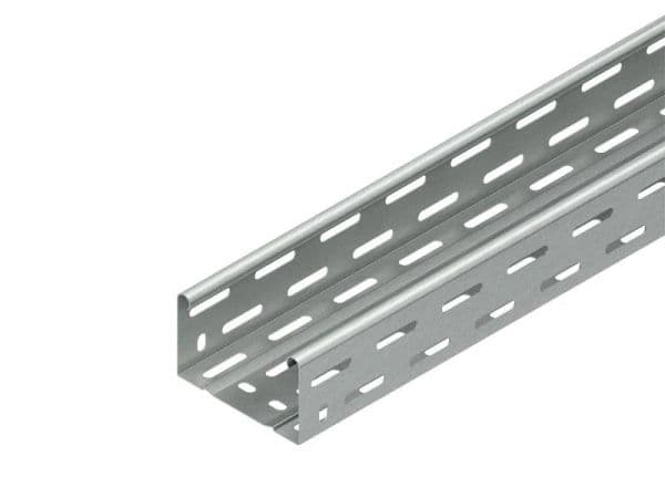 Goulotte de câbles perforée + 2 raccords rapides, longueur 3m, épaisseur 1mm, sendzimir vue 1